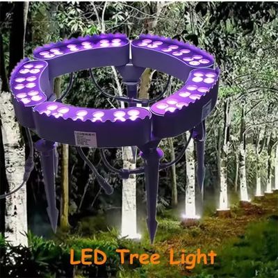 Lámpara de anillo a prueba de agua para palma desde el ángulo de haz de 120 ° Luz solar LED para abrazar árboles