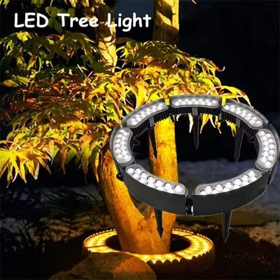 Lámpara de anillo a prueba de agua para palma desde el ángulo de haz de 120 ° Luz solar LED para abrazar árboles