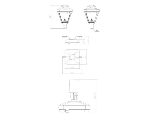 Aluminio exterior IP65 resistente al agua 40w 60w 80w 100w 120w luz de jardín LED para iluminación de parques