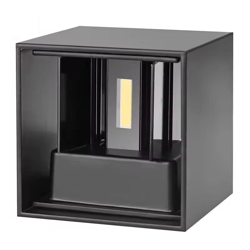 Moderno IP65 hacia abajo luz hogar exterior resistente al agua luz de pared negro LED luz de pared exterior