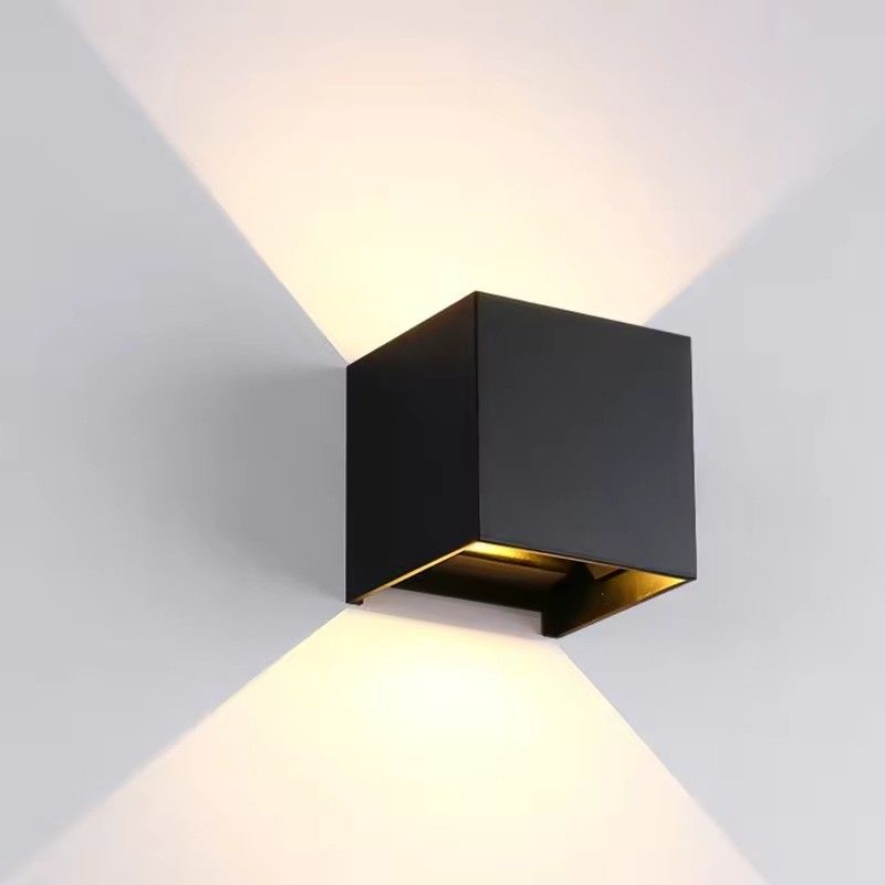 Ángulo de haz ajustable Cubo de luz LED de pared para arriba y para abajo 6W 12W para montaje al aire libre